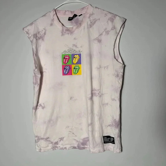 The Rolling Stones Other - Rare The Rolling Stone Sleeves Tee Tie-Dye purple Sz XS logo in front of